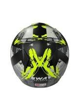 Sway 715 Şeffaf Vizörlü Yarım Motosiklet Scooter Kaskı XL Beden Poison Black Grey Yellow thumbnail 5