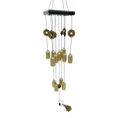 Feng Shui Metal Rüzgar Çanı Şans Parası İki Katlı S07 thumbnail 3