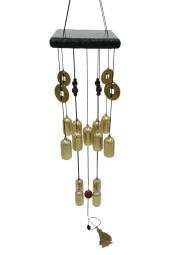 Feng Shui Metal Rüzgar Çanı Şans Parası İki Katlı S07 thumbnail 7
