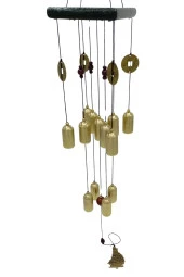 Feng Shui Metal Rüzgar Çanı Şans Parası İki Katlı S07 thumbnail 8