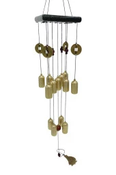 Feng Shui Metal Rüzgar Çanı Şans Parası İki Katlı S07 thumbnail 9