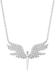Mikail Kolye Serisi Zirkon Taşlı Kanat Melek Kadın Kolye 925 Ayar Gümüş Zincirli thumbnail 2