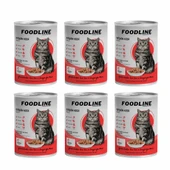 Foodline Kuzu Etli Yetişkin Kedi Konservesi 400 Gr x 6 Adet - 1