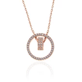 925 Ayar Gümüş Rose İç İçe Geçmiş Halka Kadın Kolye thumbnail 3