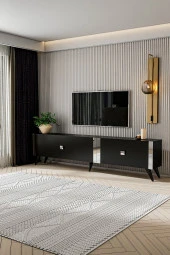 Givayo Mobilya ELİZA TV ÜNİTESİ SİYAH GÜMÜŞ - 1