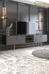 Givayo Mobilya GORDON ANTRASİT TV ÜNİTESİ 180 CM DEMİR AYAKLI thumbnail 1