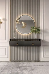 Givayo Mobilya Veta Dresuar Siyah Gold - 3