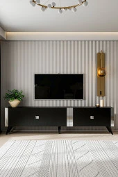 Givayo Mobilya ELİZA TV ÜNİTESİ SİYAH GÜMÜŞ - 2