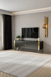 Givayo Mobilya GRACE TV ÜNİTESİ ANTASİT GOLD thumbnail 2