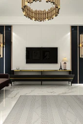 Givayo Mobilya AMARA TV ÜNİTESİ SİYAH GOLD thumbnail 3