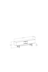 Givayo Mobilya GORDON ANTRASİT TV ÜNİTESİ 180 CM DEMİR AYAKLI thumbnail 4