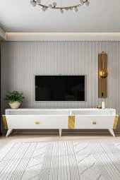 Givayo Mobilya ELİZA TV ÜNİTESİ BEYAZ GOLD thumbnail 3