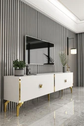 Givayo Mobilya Verona Tv Ünitesi Beyaz Gold - 1