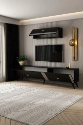 Givayo Mobilya Naste Tv Ünitesi Siyah Gümüş thumbnail 3