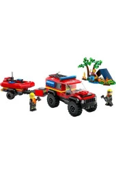Lego City 4x4 Kurtarma Botlu İtfaiye Kamyonu 60412,Kamp Çadırı ve İtfaiyeci Minifigürü İçeren 301 Parça Yapım Seti - 2