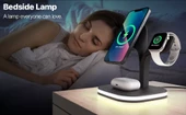 Apple iPhone Airpods Watch 3in1 Kablosuz Wireless Magsafe Şarjlı Standı Gece Lambalı UD22 - 12