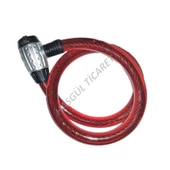 HSGL  BİSİKLET MOTORSİKLET ANAHTARLI HALAT KİLİT 25 X120 cm - 3