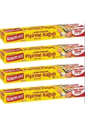 KOROPLAST Hazır Kesilmiş Pişirme Kağıdı 16 Yaprak 4 Adet - 1