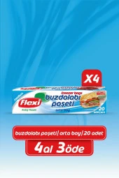 FLEXİ Buzdolabı Poşeti 4 Al 3 Öde Orta Boy 80'Li - 1