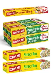 KOROPLAST 4Al 3 Öde Buz Dolabı Poşeti Orta Boy, Fırsat Paketi Pişirme Kağıdı ,Streç Film, - 1