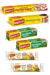 KOROPLAST Fırsat Paketi Buzdolabı Poşeti+Pişirme Kağıdı+Alüminyum Folyo+Vanilya Kokulu Çöp Poşeti - 1