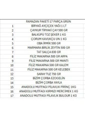 ÇAYKUR Ramazan Paketi Kumanya Yardım Gıda Erzak Kolisi Lüks Paket 17 Parça Ürün - 2
