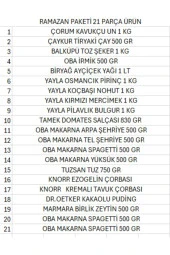 YAYLA Ramazan Paketi Kumanya Yardım Gıda Erzak Kolisi Lüks Paket 21 Parça Ürün - 2