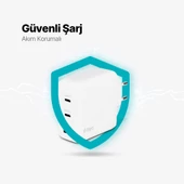 Ttec Süper Hızlı Gan 120W 2x PD Type C ve 1x USB Girişli Şarj Aleti, Akım ve Isı Korumalı Şarj Adaptörü thumbnail 5