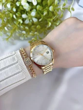 LCB07827.130 Çelik Kordonlu 3 Atm Suya Dayanıklı Elite Model Özel Seri Kadın Kol Saati+Bileklik thumbnail 1