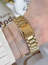 LCB07827.130 Çelik Kordonlu 3 Atm Suya Dayanıklı Elite Model Özel Seri Kadın Kol Saati+Bileklik thumbnail 4