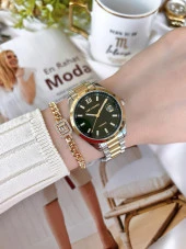 LCB07827.270 Çelik Kordonlu 3 Atm Suya Dayanıklı Elite Model Özel Seri Kadın Kol Saati+Bileklik thumbnail 1