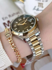 LCB07827.270 Çelik Kordonlu 3 Atm Suya Dayanıklı Elite Model Özel Seri Kadın Kol Saati+Bileklik thumbnail 3