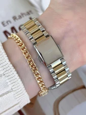 LCB07827.270 Çelik Kordonlu 3 Atm Suya Dayanıklı Elite Model Özel Seri Kadın Kol Saati+Bileklik thumbnail 4