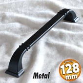 Roma Kulp Mobilya Mutfak Dolabı Çekmece Dolap Kulpları Kapak Kulpu Kulbu Siyah 128 Mm-12.8 Cm Metal - 1