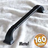 Roma Kulp Mobilya Mutfak Dolabı Çekmece Dolap Kulpları Kapak Kulpu Kulbu Siyah 160 mm Metal - 1