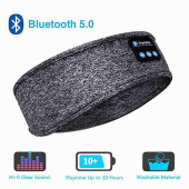 Gri Bluetooth 5.0 Kablosuz Kulaklıklı Uyku ve Spor Için Uygun Kafa Bandı Bandana - 1