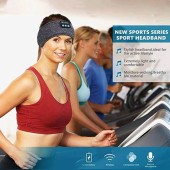 Gri Bluetooth 5.0 Kablosuz Kulaklıklı Uyku ve Spor Için Uygun Kafa Bandı Bandana - 2
