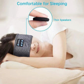 Gri Bluetooth 5.0 Kablosuz Kulaklıklı Uyku ve Spor Için Uygun Kafa Bandı Bandana - 3