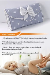 Umaybebek Alt Açma Minderi - Çantalı - Açık Gri Yıldız- - 3