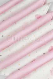 Umaybebek 10'lu Müslin Ağız Bezi Mendili 25x25cm-Pembe Bulut - 2