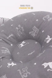 Umaybebek Babynest, Bebek Uyku Yatağı 0-2 Yaş - Kedi Desen-Gri Kedi - 3