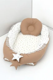 Umaybebek Babynest, Bebek Uyku Yatağı 0-2 Yaş - %100 Pamuk-Kahve - 1