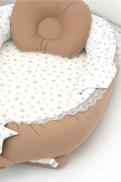 Umaybebek Babynest, Bebek Uyku Yatağı 0-2 Yaş - %100 Pamuk-Kahve - 3