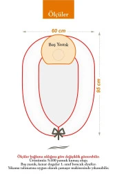 Umaybebek Babynest, Bebek Uyku Yatağı 0-2 Yaş - %100 Pamuk-Pembe Fırfırlı - 4