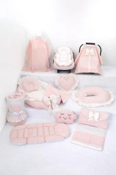 Umaybebek Babynest Puset Örtüsü Alt Açma Emzirme Yastığı Bel Destekli Ana Kucağı Bebek Arabası Minderi-tutmalı-Prenses Fırfırlı T thumbnail 1