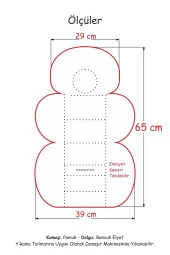 Umaybebek Puset Örtüsü Puset Minderi 2 Parça - Bel Destekli - Kedi Desen-gri kedi - 4