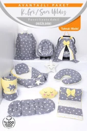 Umaybebek Babynest Puset Örtüsü Alt Açma Emzirme Yastığı Bel Destekli Ana Kucağı Bebek Arabası Minderi-tutmalı-Koyu Gri Sarı T thumbnail 2