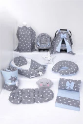 Umaybebek Babynest Puset Örtüsü Alt Açma Emzirme Yastığı Bel Destekli Ana Kucağı Bebek Arabası Minderi-tutmalı-Koyu Gri Mavi T thumbnail 1