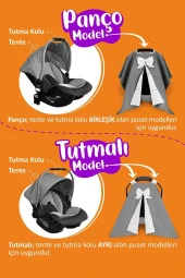 Umaybebek Babynest Puset Örtüsü Alt Açma Emzirme Yastığı Bel Destekli Ana Kucağı Bebek Arabası Minderi-tutmalı-Kahve Fırfırlı T - 4