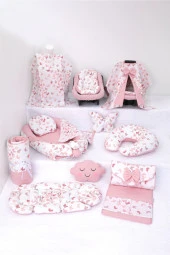 Umaybebek Babynest Puset Örtüsü Alt Açma Emzirme Yastığı Bel Destekli Ana Kucağı Bebek Arabası Minderi-panço-Pudra Kelebek P thumbnail 1